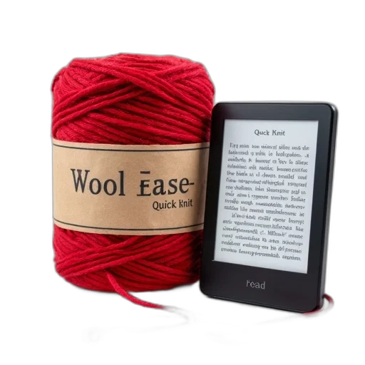large, spool, red, yarn, label, reads, wool, ease transparent PNG cut-out