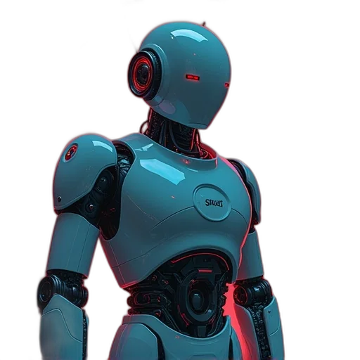 robot, concept art, cyberpunk, 3d render transparent PNG cut-out