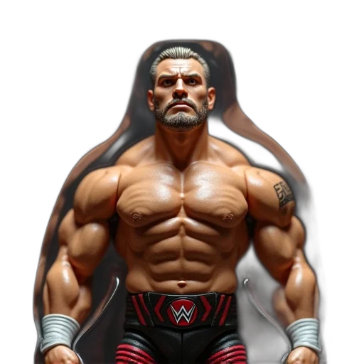 3d render, concept art, photorealistic, fantasy art, wrestling, figure, packaging, toy transparent PNG cut-out