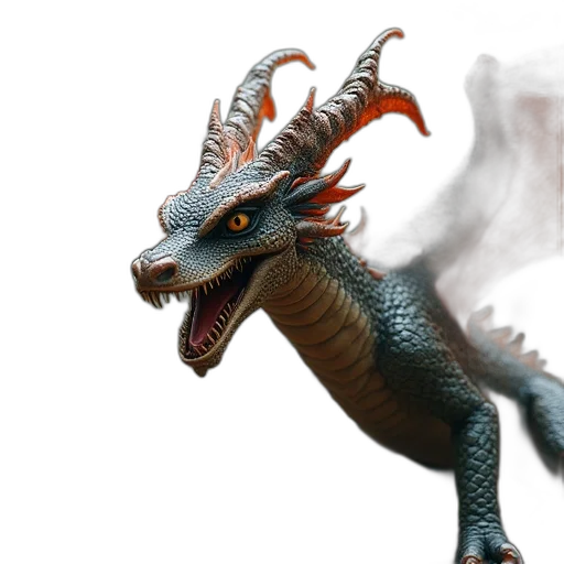 dragon, creature, animal, staff transparent PNG cut-out