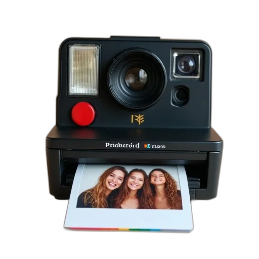 black, polaroid, instant, camera, rainbow-colored, border, photo, paper transparent PNG cut-out