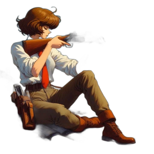 staff, jacket, weapon, concept art, comic book art, pixel art, fantasy art, fire transparent PNG cut-out