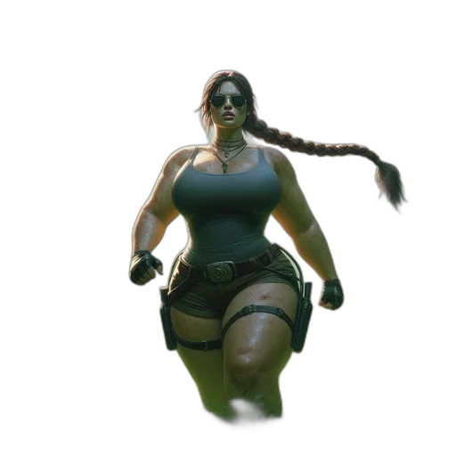 weapon, dress, robot, staff, concept art, 3d render, cyberpunk, photorealistic transparent PNG cut-out