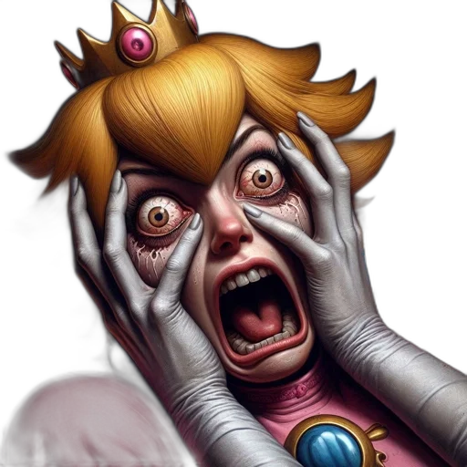 crown, face, mask, concept art, comic book art, fantasy art, 3d render, frightened transparent PNG cut-out