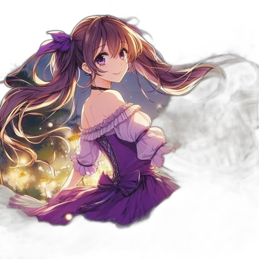dress, staff, flower, weapon, anime, fantasy art, pixel art, watercolor transparent PNG cut-out