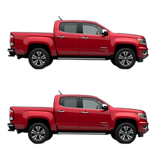 car, 3d render, photorealistic, concept art, red, pickup, truck, black transparent PNG cut-out