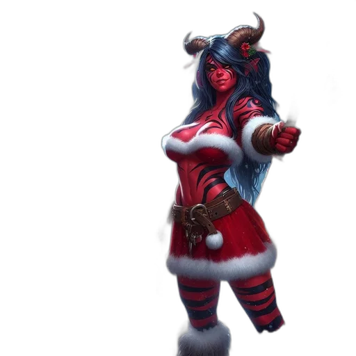 concept art, fantasy art, 3d render, pixel art, edgier, santa, figure, stands transparent PNG cut-out
