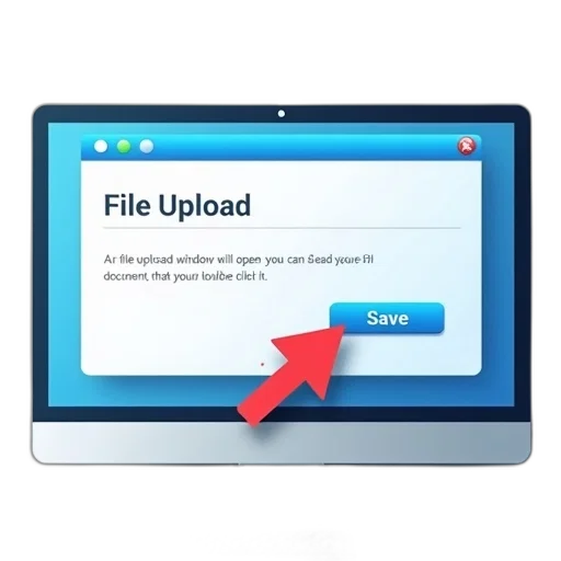 computer, screen, displaying, blue, window, red, arrow, pointing transparent PNG cut-out