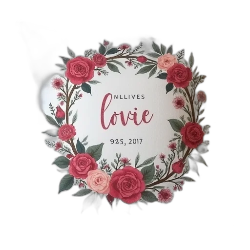 flower, red, personalised, wreath transparent PNG cut-out