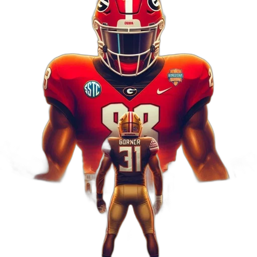 football, player, garner, his, jersey, faces, georgia, ramblin transparent PNG cut-out