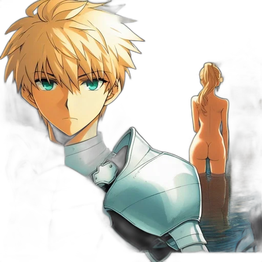 sword, robot, concept art, anime, fantasy art, pixel art, blue, monochrome transparent PNG cut-out