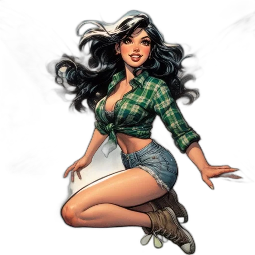 comic book art, concept art, cartoon, fantasy art, young, woman, butterfly, wings transparent PNG cut-out