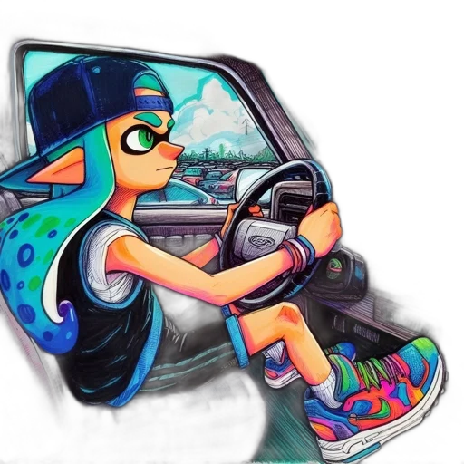 car, vaporwave, concept art, watercolor, pixel art, neon, animated, fantastical transparent PNG cut-out