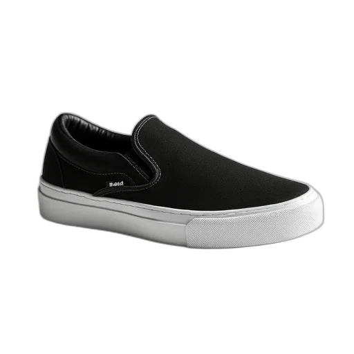 shoes, black, white, tomaro, slip, sneaker transparent PNG cut-out