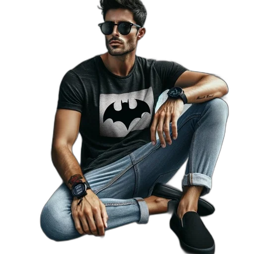 comic book art, photorealistic, cartoon, concept art, dark, monochrome, individual, wears transparent PNG cut-out