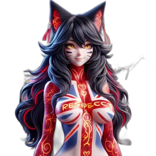 staff, fantasy art, anime, pixel art, concept art, red, monochrome, cat-like transparent PNG cut-out