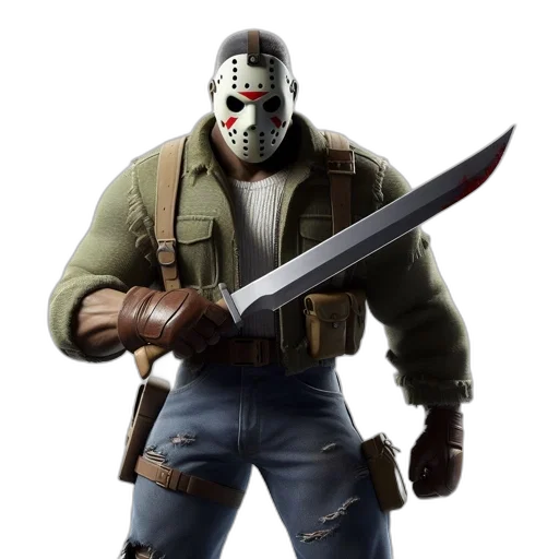 mask, weapon, sword, jacket, concept art, 3d render, comic book art, fantasy art transparent PNG cut-out
