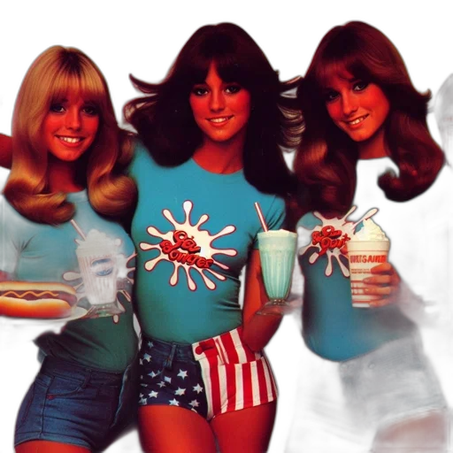 three, female, models, pose, together, matching, blue, shirts transparent PNG cut-out