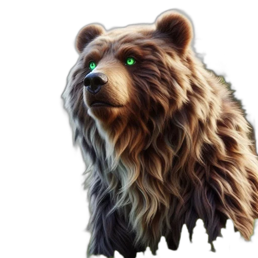 animal, creature, concept art, fantasy art, 3d render, photorealistic, majestic, bear transparent PNG cut-out
