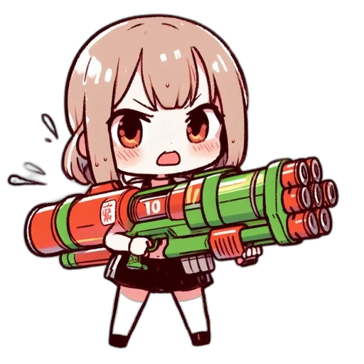 weapon, staff, robot, pixel art, anime, concept art, cartoon, anime-styled transparent PNG cut-out