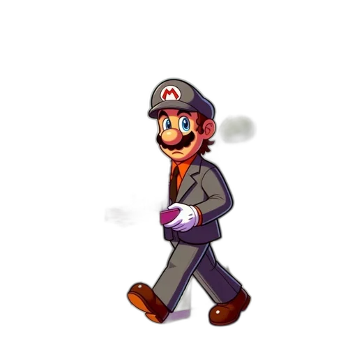 staff, hat, robot, pixel art, concept art, 3d render, cartoon, red transparent PNG cut-out