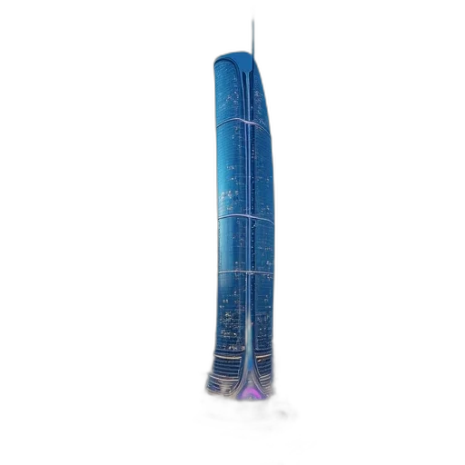 umbrella, sword, weapon, staff, blue, futuristic, skyscraper, sleek transparent PNG cut-out