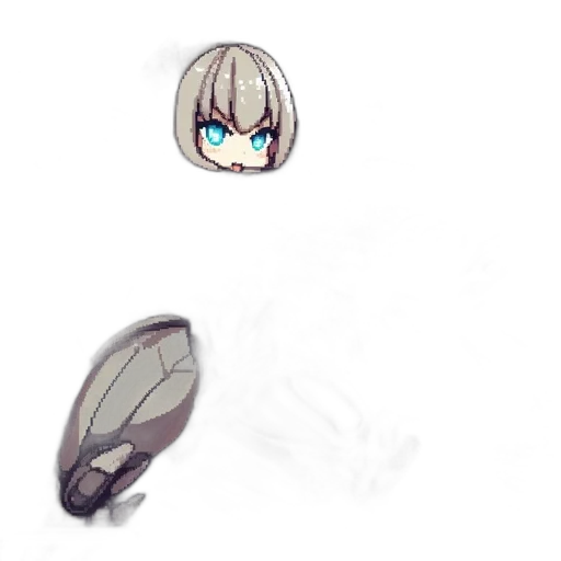 weapon, creature, mask, robot, concept art, pixel art, anime, fantasy art transparent PNG cut-out