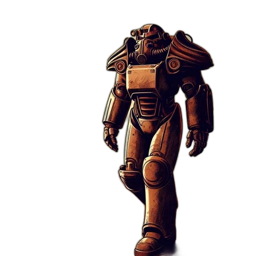 robot, weapon, creature, concept art, 3d render, fantasy art, pixel art, earth tones transparent PNG cut-out