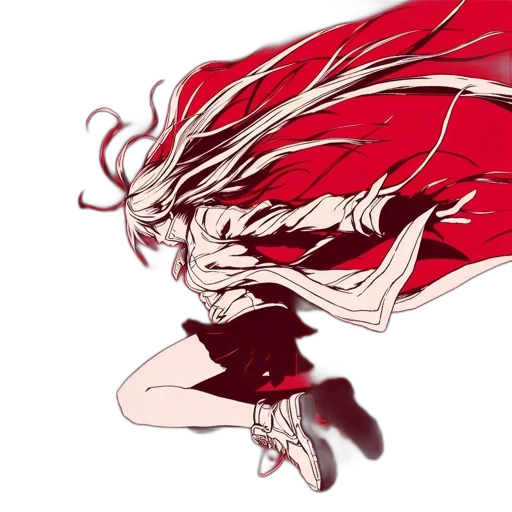 dress, hair, weapon, sword, anime, concept art, pixel art, cartoon transparent PNG cut-out