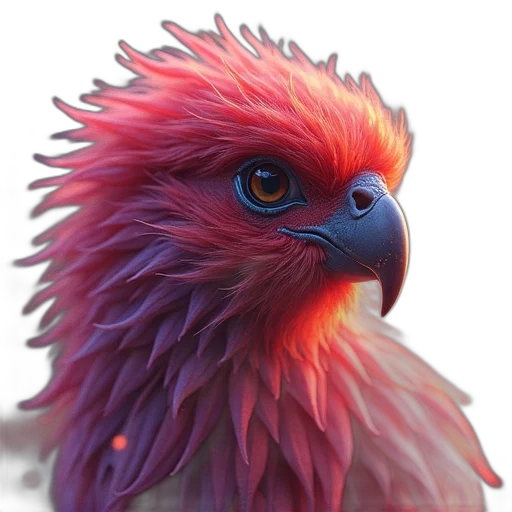animal, creature, dragon, hair, photorealistic, 3d render, concept art, fantasy art transparent PNG cut-out