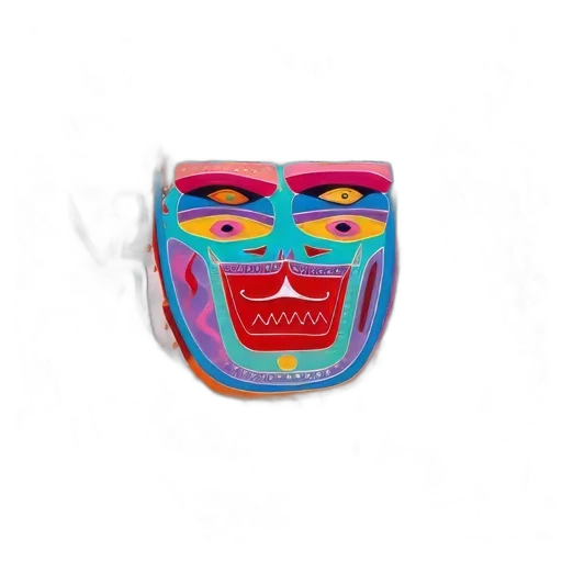 mask, face, jewelry, 3d render, colorful, dreamlike, painting, features transparent PNG cut-out
