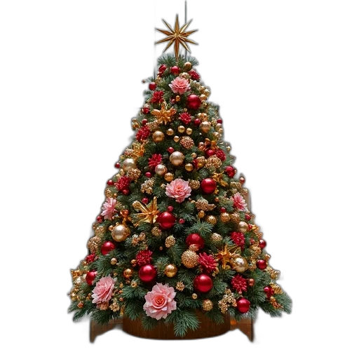 tree, crown, 3d render, photorealistic, large, ornate, christmas, multitude transparent PNG cut-out