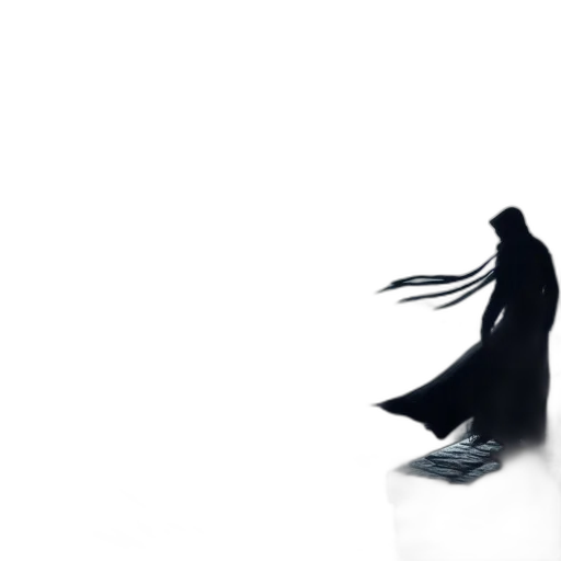 mask, creature, dress, umbrella, concept art, 3d render, fantasy art, comic book art transparent PNG cut-out