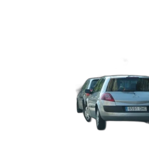 car, 3d render, photorealistic, busy, street, cars, parked, side transparent PNG cut-out