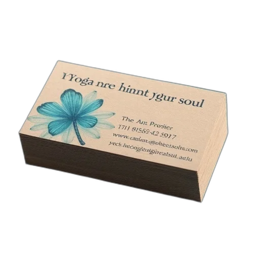 stack, business, cards, brown, background, blue, accents, placed transparent PNG cut-out