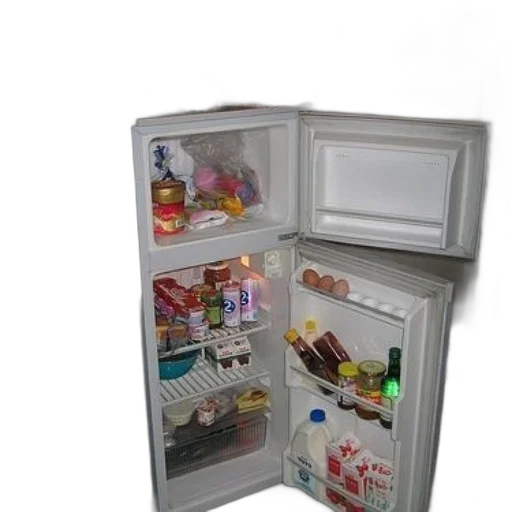 food, furniture, robot, jewelry, 3d render, photorealistic, well-stocked, refrigerator transparent PNG cut-out