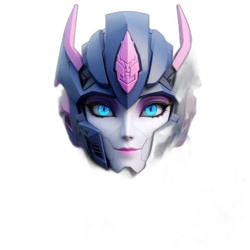 mask, face, crown, robot, fantasy art, concept art, vaporwave, anime transparent PNG cut-out