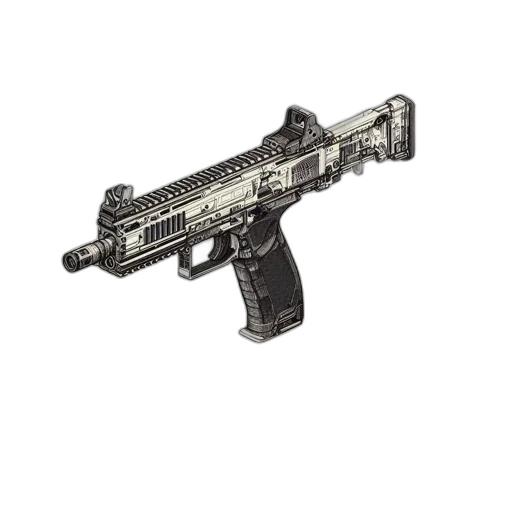 weapon, staff, pixel art, 3d render, concept art, photorealistic, mp10, firearm transparent PNG cut-out