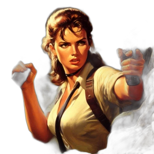 staff, weapon, comic book art, concept art, photorealistic, fantasy art, woman, stands transparent PNG cut-out