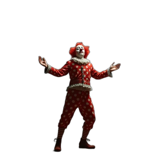 creature, animal, robot, 3d render, concept art, pixel art, circus, clown transparent PNG cut-out