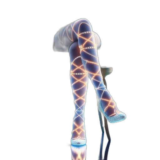 staff, animal, dress, shoes, concept art, cyberpunk, 3d render, vaporwave transparent PNG cut-out