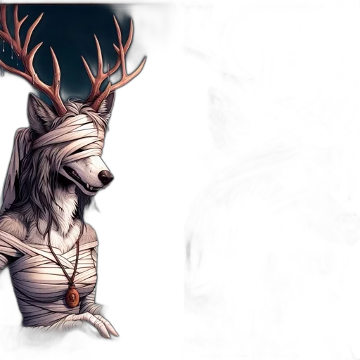 crown, mask, creature, animal, concept art, fantasy art, watercolor, 3d render transparent PNG cut-out
