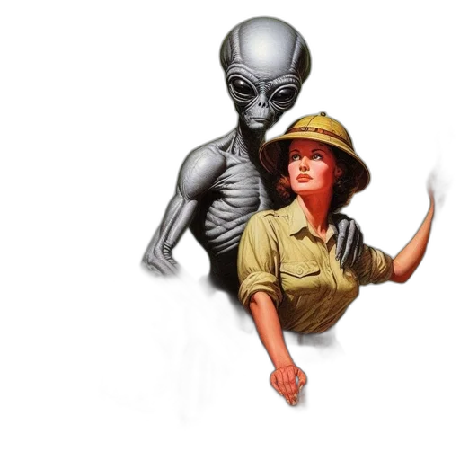 creature, hat, robot, staff, concept art, pixel art, outer space, verdant transparent PNG cut-out