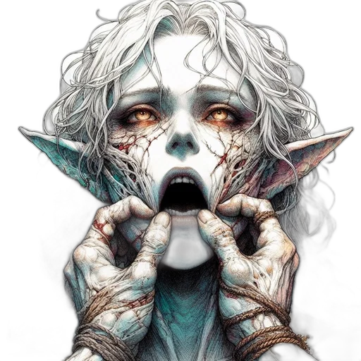 face, mask, creature, fantasy art, concept art, comic book art, watercolor, blue transparent PNG cut-out