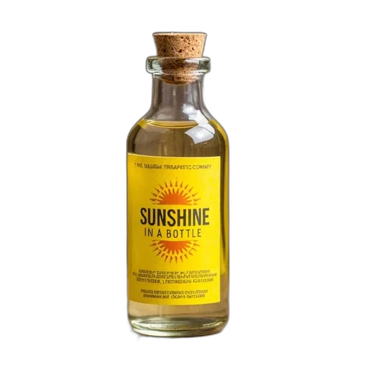 bottle, sunset, small, glass, cork, stopper, placed, wooden transparent PNG cut-out