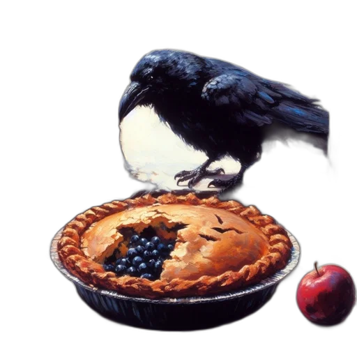 food, animal, crown, photorealistic, oil painting, concept art, pixel art, black transparent PNG cut-out