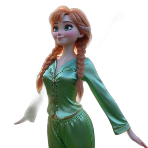 dress, 3d render, concept art, fantasy art, cartoon, green, animated, female transparent PNG cut-out