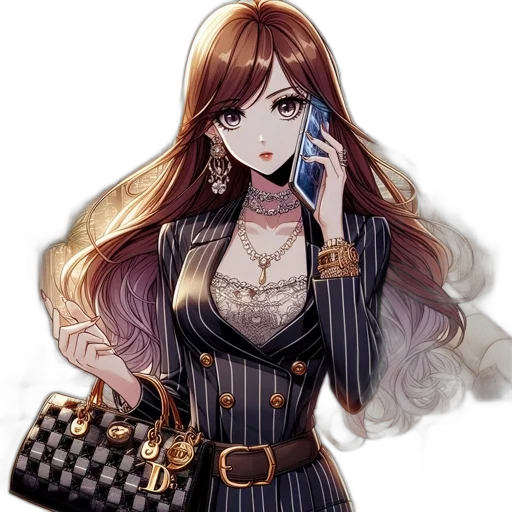 jewelry, dress, staff, crown, pixel art, fantasy art, anime, concept art transparent PNG cut-out