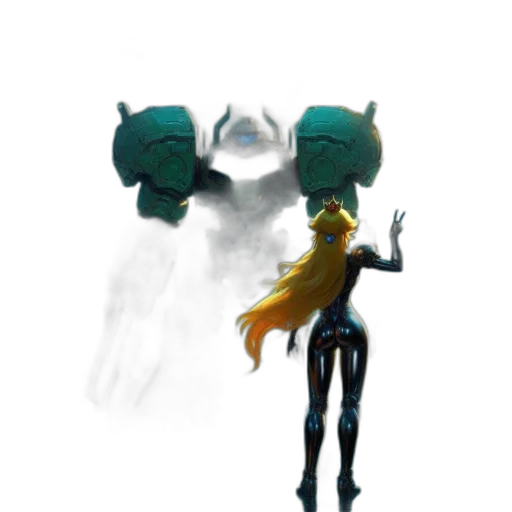 robot, mask, creature, staff, concept art, 3d render, pixel art, fantasy art transparent PNG cut-out