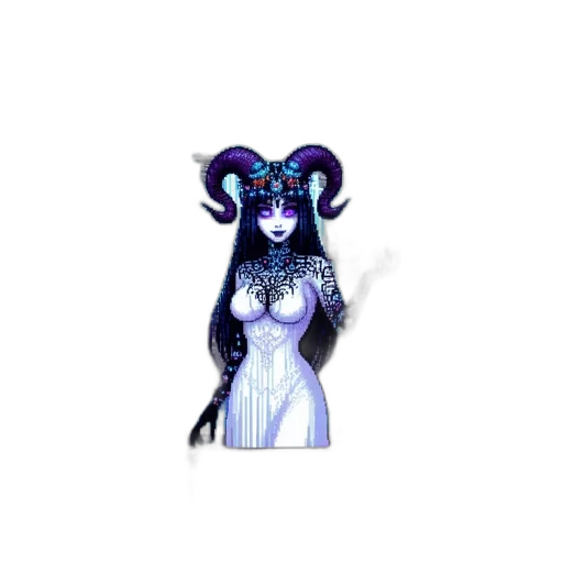 staff, mask, creature, fantasy art, pixel art, concept art, 3d render, blue transparent PNG cut-out